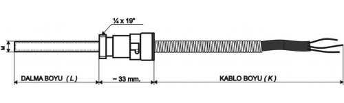 (RT) STANDART BAYONET TİP PT-100 TERMOREZİSTANSLAR